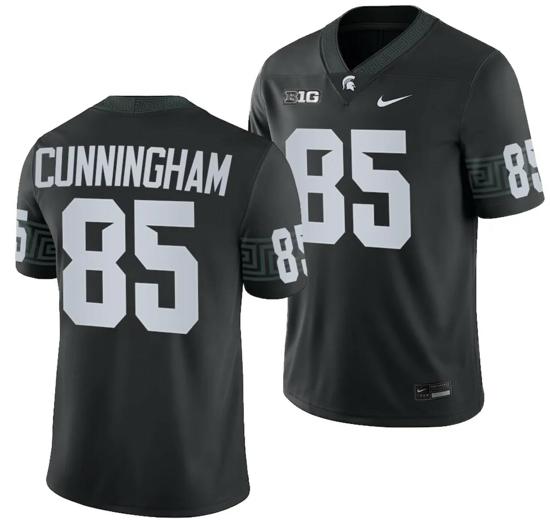 Men's Michigan State Spartans BJ Cunningham Jersey #1 College Football Game 2023 Black