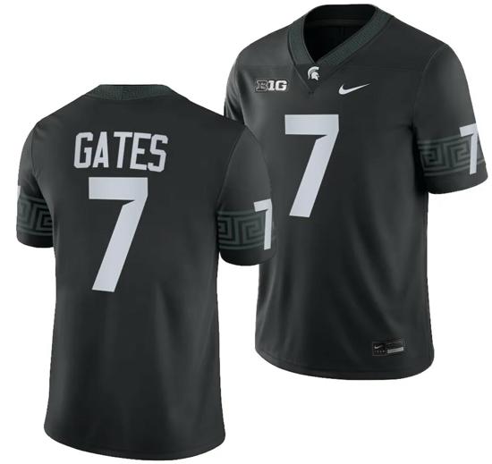 Men's Michigan State Spartans Antonio Gates Jersey #7 College Football Game 2023 Black