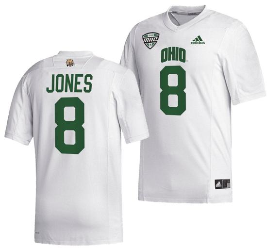 Men's Jacoby Jones Jersey #8 Ohio Bobcats College Football Uniform White