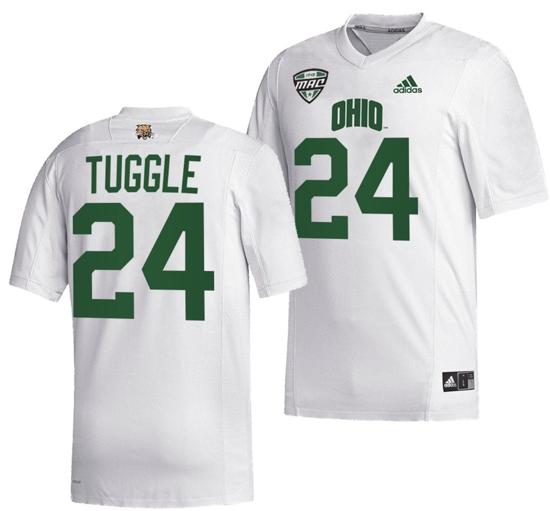 Men's DeMontre Tuggle Jersey #24 Ohio Bobcats College Football Uniform White