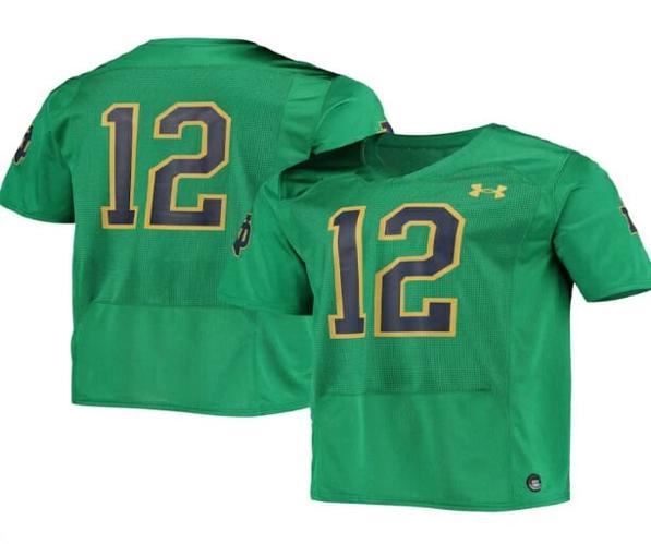 Men's Notre Dame Fighting Irish #12 NO NAME NCAA Football Jersey Green