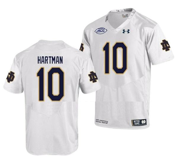 Men's Notre Dame Fighting Irish #10 Sam Hartman Jersey College Football White