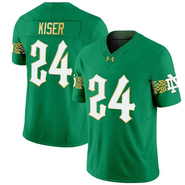 Men's Jack Kiser Jersey #24 Notre Dame Fighting Irish 2024 Vapor Limited College Football Green