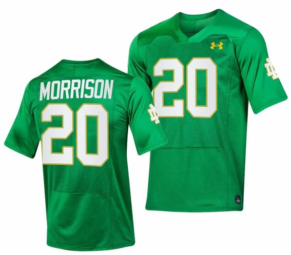 Men's Notre Dame Fighting Irish Benjamin Morrison Jersey #20 Replica College Football 2023 Green