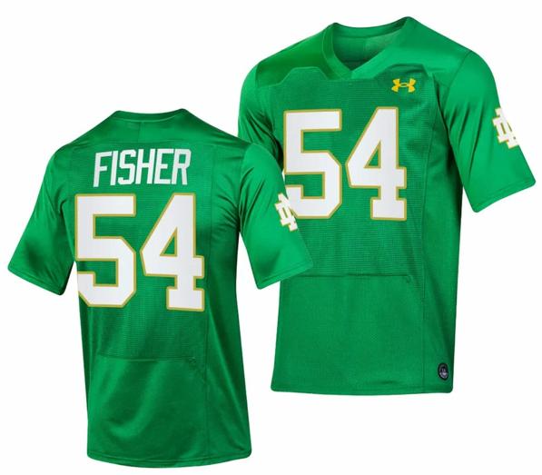 Men's Notre Dame Fighting Irish Blake Fisher Jersey #54 Replica College Football 2023 Green