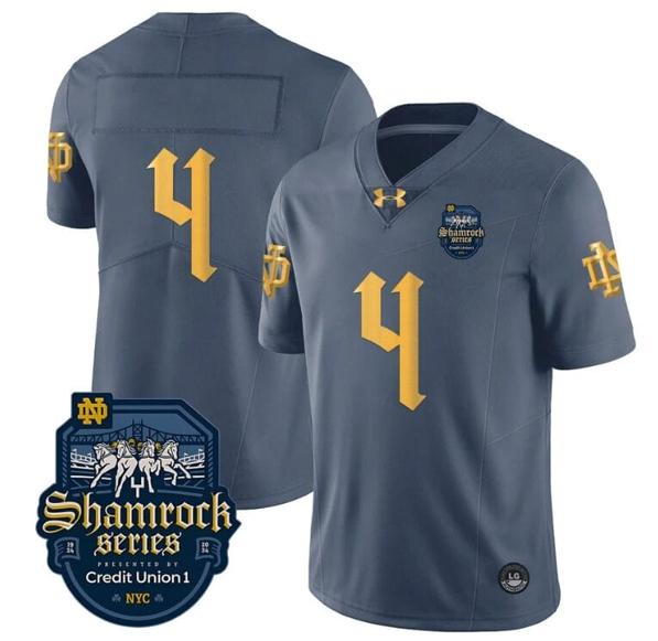 Men's Jeremiyah Love Jersey #4 With Name Notre Dame Fighting Irish 2024 Shamrock Series Uniform College Football