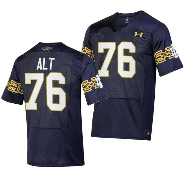 Men's Notre Dame Fighting Irish Joe Alt Jersey #76 College Football 2023 Aer Lingus Classic Navy