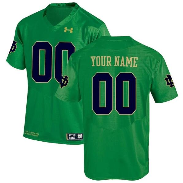 Men's Custom Notre Dame Fighting Irish  Jersey Name Number NCAA Football Green