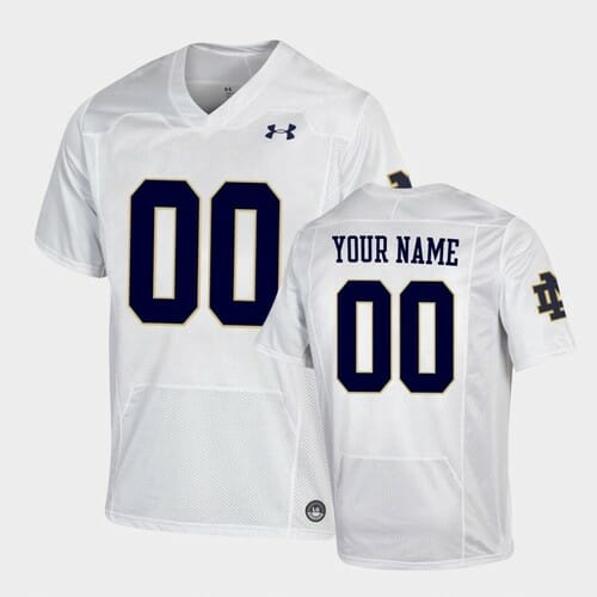 Men's Custom Notre Dame Fighting Irish Jersey Name Number NCAA Football White