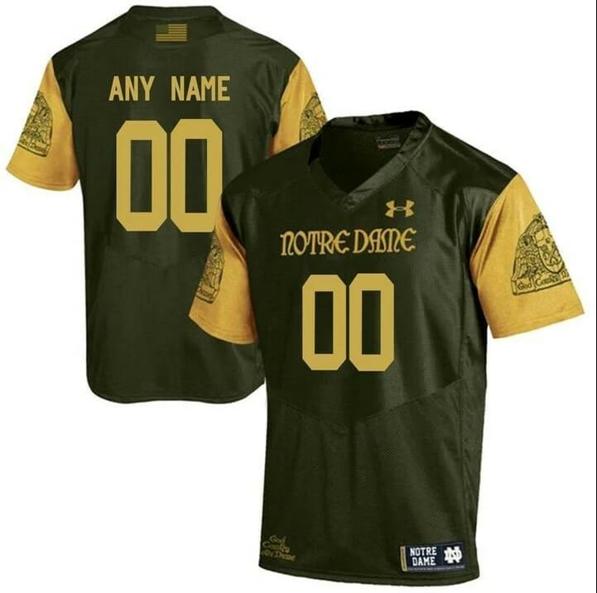 Men's Personalized Notre Dame Fighting Irish  Jersey Olive Green Jersey