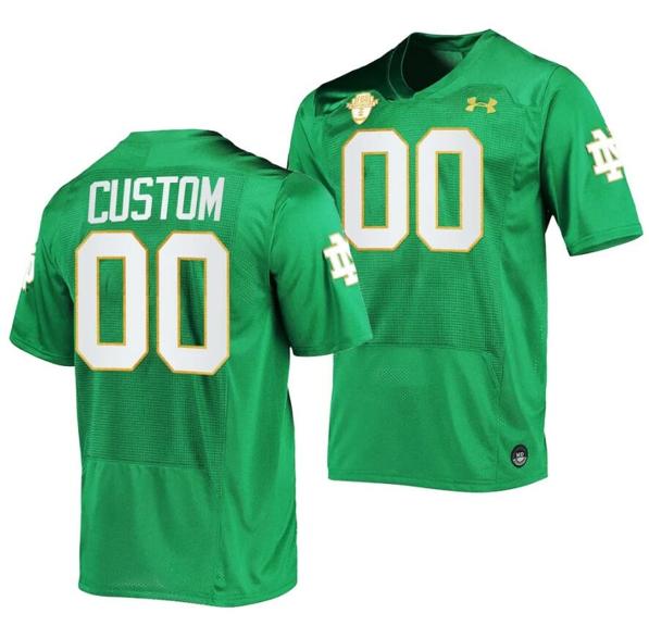 Men's Custom Notre Dame Fighting Irish  Jersey Name and Number College Football Kelly Green 2023