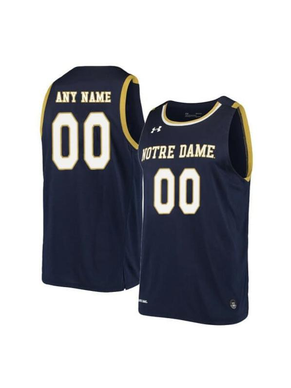 Men's Custom Notre Dame Fighting Irish Jersey College Basketball Name and Number Navy Retro