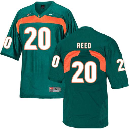 Men's Miami Hurricanes #20 Ed Reed NCAA College Football Jersey Green