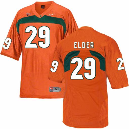 Men's Miami Hurricanes #29 Elder NCAA College Football Jersey Orange