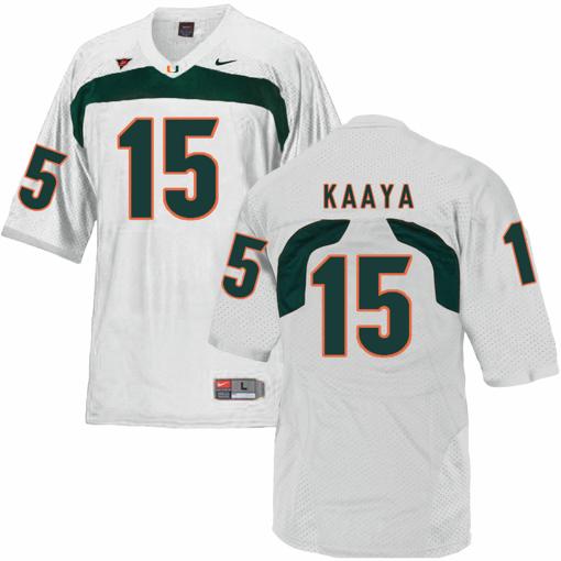 Men's Miami Hurricanes #15 Kaaya NCAA College Football Jersey White