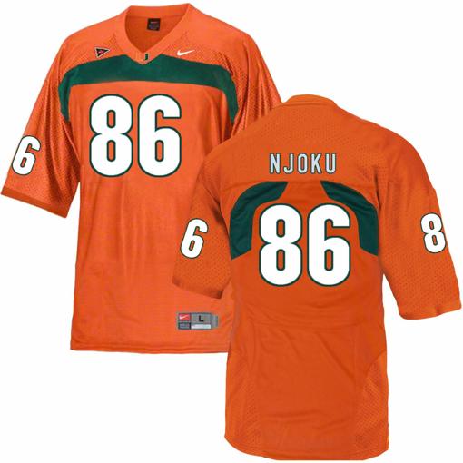 Men's Miami Hurricanes #86 Njoku NCAA College Football Jersey Orange