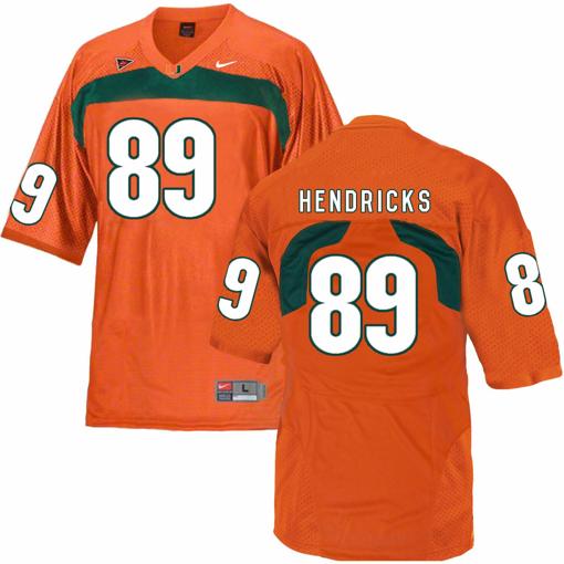 Men's Miami Hurricanes #89 Hendricks NCAA College Football Jersey Orange