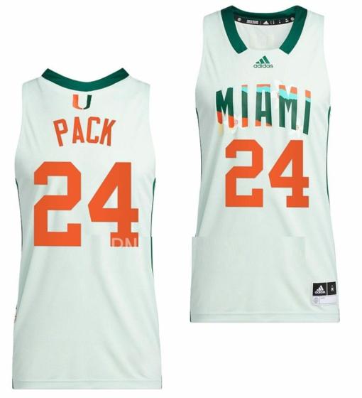 Men's Nijel Pack Jersey Miami Hurricanes College Basketball Honoring Black Excellence White #24