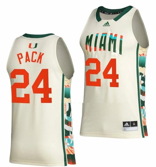 Men's Nijel Pack Jersey Miami Hurricanes College Basketball White Honoring Black Excellence #24