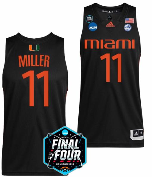 Men's Jordan Miller Jersey Miami Hurricanes 2023 NCAA Final?Four White College Basketball #11