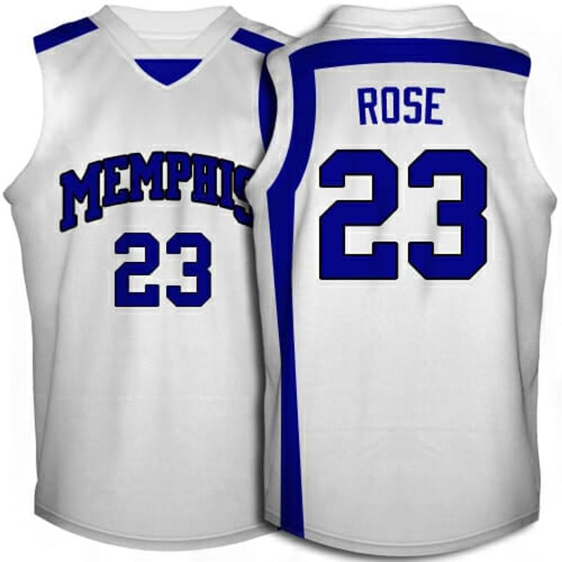 Men's Memphis Tigers #23 Derrick Rose NCAA Basketball Jersey White