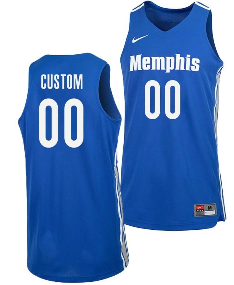 Men's Custom Memphis Tigers Jersey Name and Number College Basketball Blue