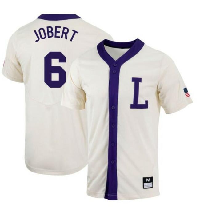 Men's Brayden Jobert Jersey LSU Tigers Baseball NCAA College White Alumni #6