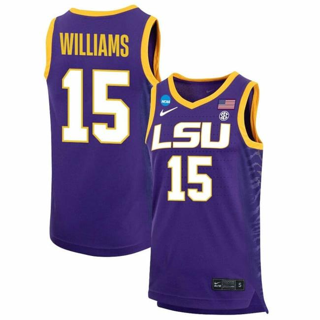 Men's Alisa Williams Jersey LSU Tigers Basketball 2023 NCAA College Purple #15