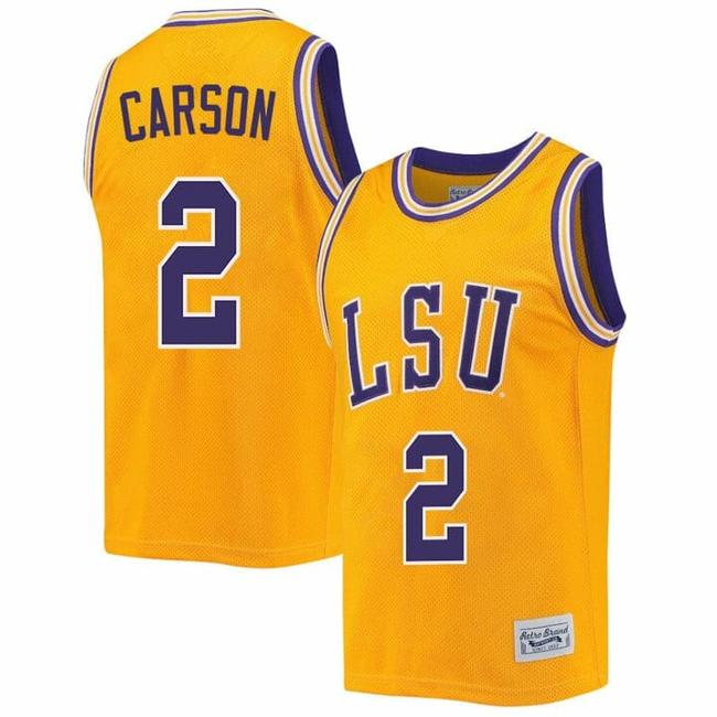 Men's Jasmine Carson Jersey LSU Tigers Basketball 2023 NCAA College Retro Gold #2