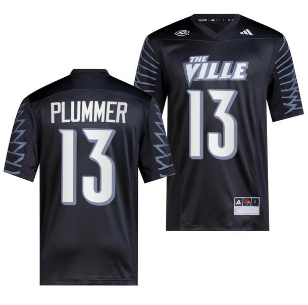 Men's Louisville Cardinals Jack Plummer Jersey #13 College Football 2023 Premier Black