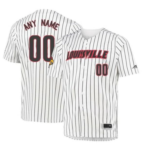 Men's Custom Louisville Cardinals Jersey Name and Number Baseball College White