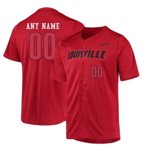 Men's Custom Louisville Cardinals Jersey Name and Number Baseball College Red ACC