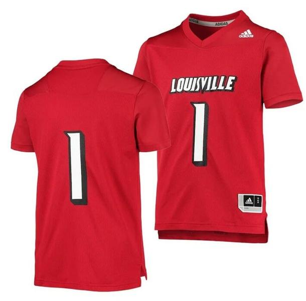 Men's Custom Louisville Cardinals Jersey Red College Football Replica Jersey