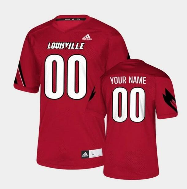 Men's Custom Louisville Cardinals Football Jersey Red College