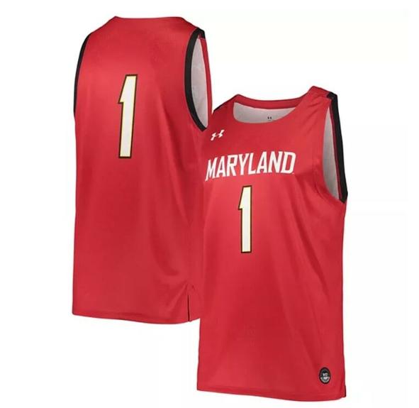 Men's Under Armour No Name Jersey #1 Maryland Terrapins College Replica Basketball Red