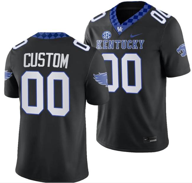 Men's Custom Kentucky Wildcats Jersey Name and Number Alternate Football Game Black 2023