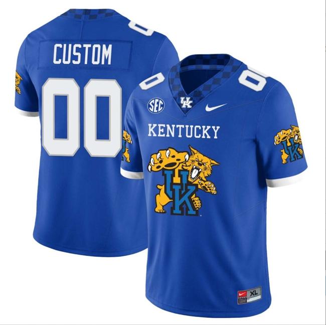 Men's Custom Kentucky Wildcats Jersey Name and Number Vapor Limited College Football Wildcats Logo Royal