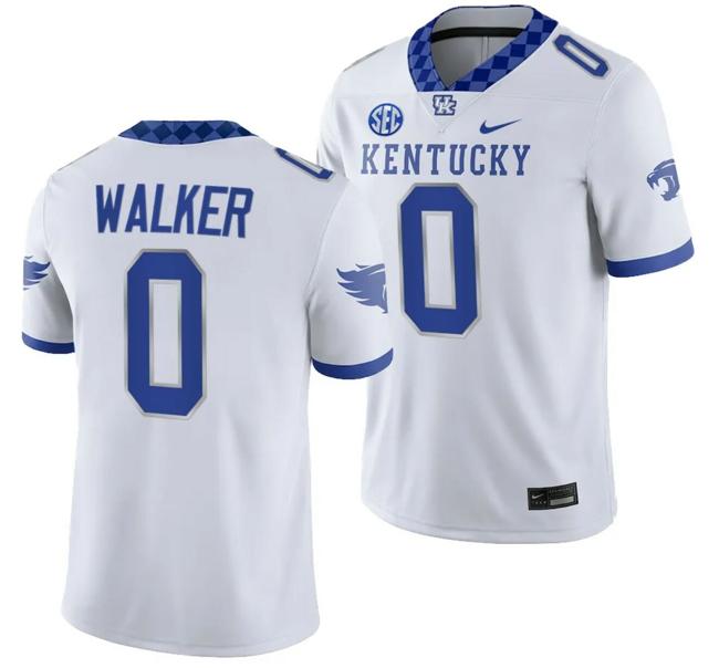 Men's Kentucky Wildcats Deone Walker Jersey #0 College Football Game 2023 White