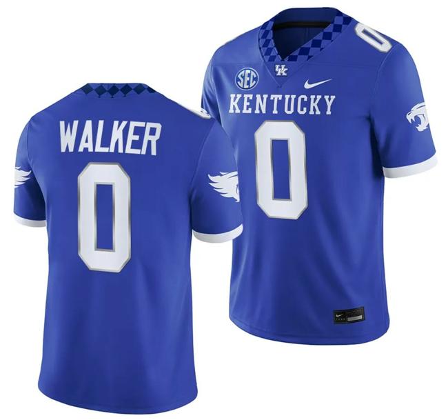 Men's Kentucky Wildcats Deone Walker Jersey #0 College Football Game 2023 Blue