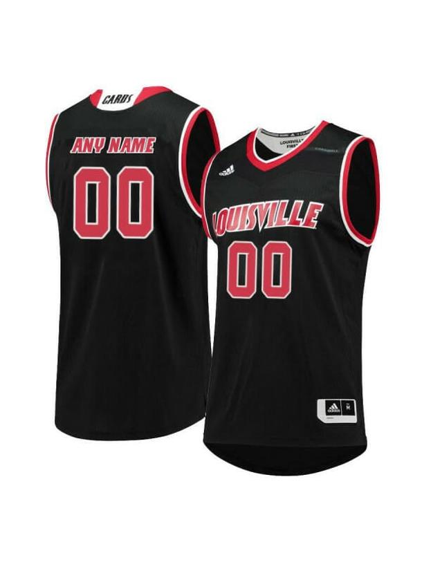 Men's Custom Louisville Cardinals Jersey College Basketball Name and Number Black