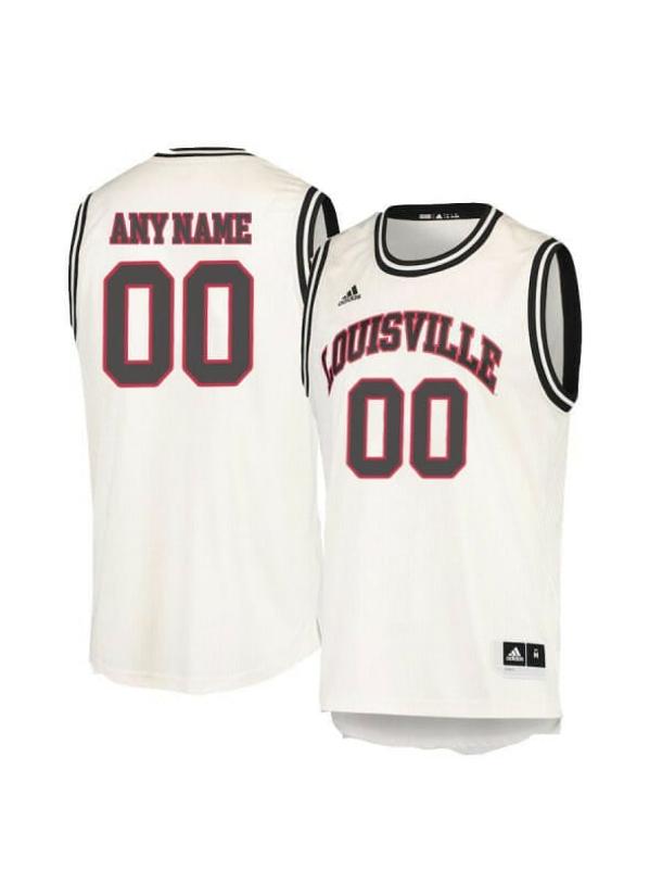 Men's Custom Louisville Cardinals Jersey College Basketball Name and Number Cream Retro