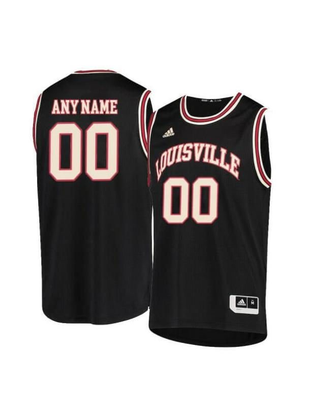 Men's Custom Louisville Cardinals Jersey College Basketball Name and Number Black Retro