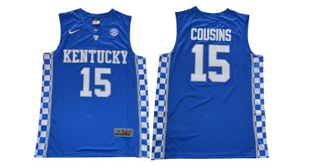 Men's Kentucky Wildcats #15 Cousins NCAA Basketball Jersey Blue