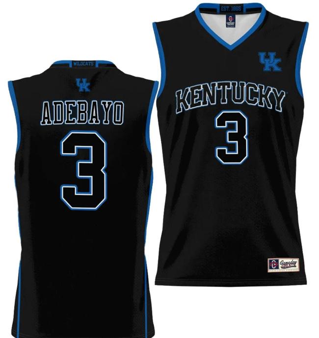 Men's Bam Adebayo Jersey #3 Kentucky Wildcats NIL College Basketball Lightweight Black