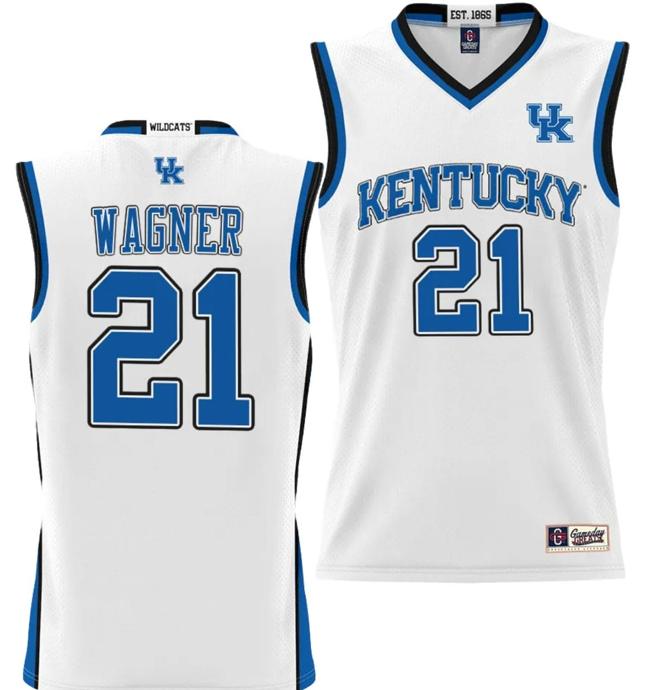 Men's DJ Wagner Jersey #21 Kentucky Wildcats NIL College Basketball Lightweight White