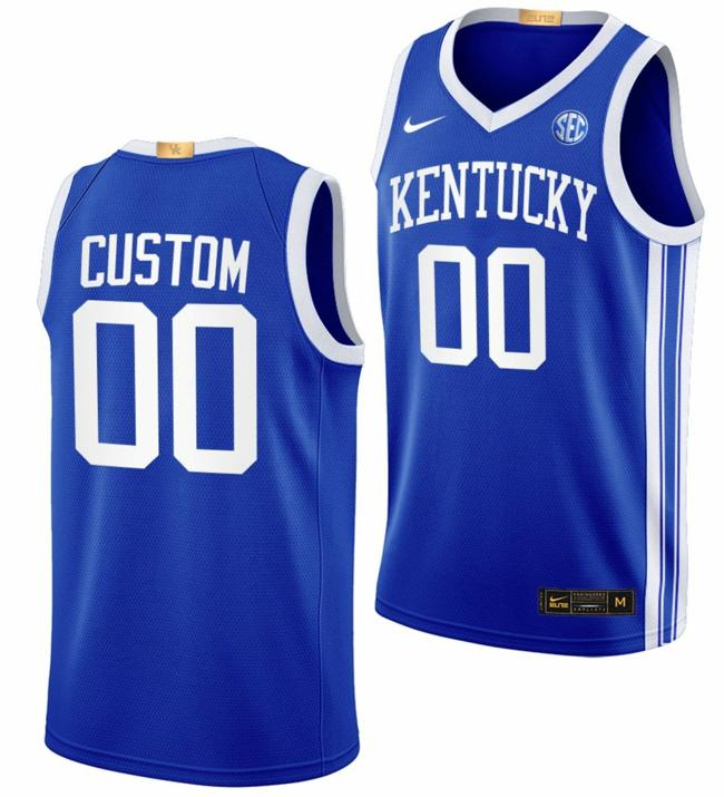 Men's Custom Kentucky Wildcats Jersey Name and Number College Basketball Blue Away 2022-23