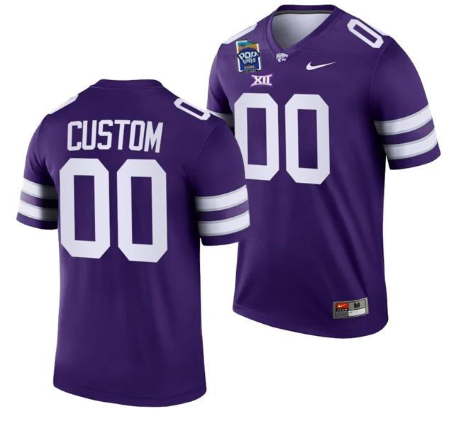 Men's Custom Kansas State Wildcats Jersey Name and Number 2023 Pop-Tarts Bowl Football Purple