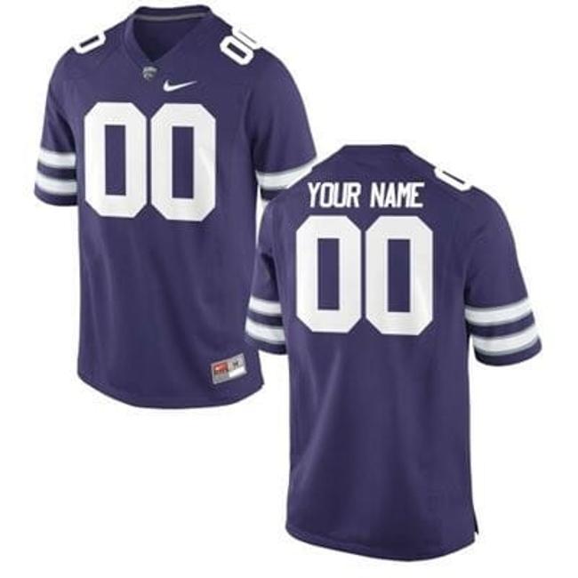 Men's Custom Kansas State Wildcats Jersey Name Number Football Purple