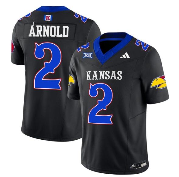 Men's Lawrence Arnold Jersey #2 Kansas Jayhawks Blackhawk Vapor Limited Football Black