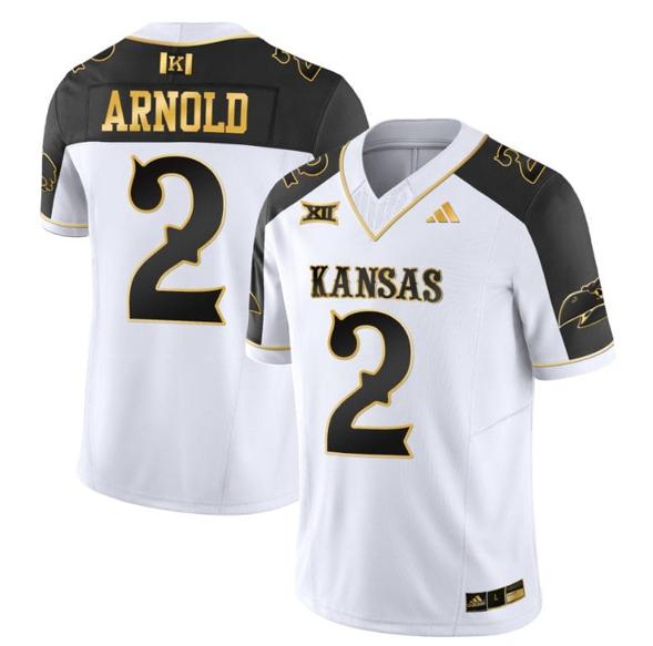 Men's Lawrence Arnold Jersey #2 Kansas Jayhawks Blackhawk Gold Vapor Football Inverted